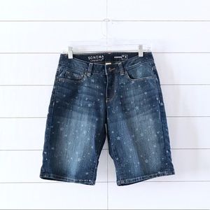 Sonoma Star Print Bermuda Denim Shorts